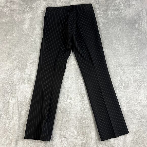 VTG Y2K Paris Blues Pants Womens 3 Low Rise Pinstripe Bootcut Dark Academia Alt - Picture 7 of 11
